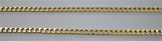 An Italian 18ct gold curblink necklace, 54cm.